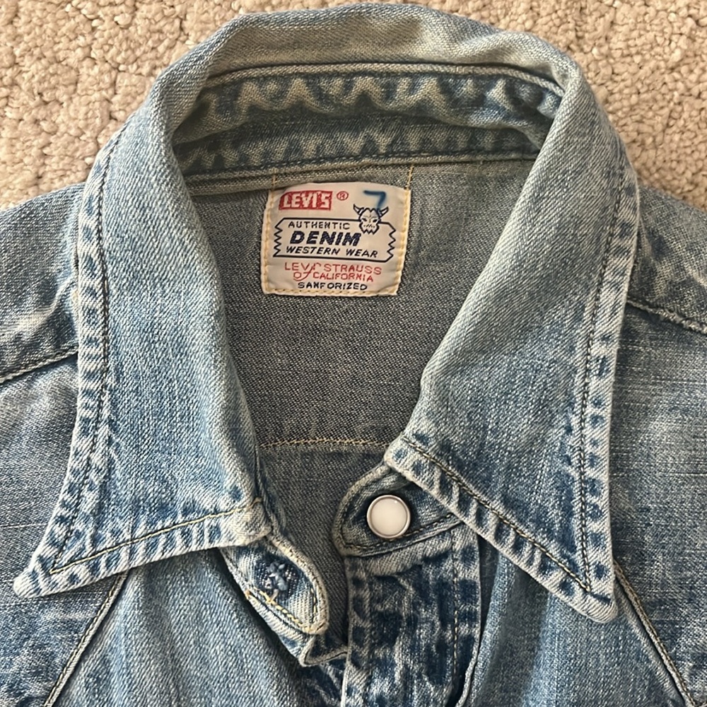 Levi's vintage big E tab denim shirt, 1960’s MINT - Picture 2 of 6